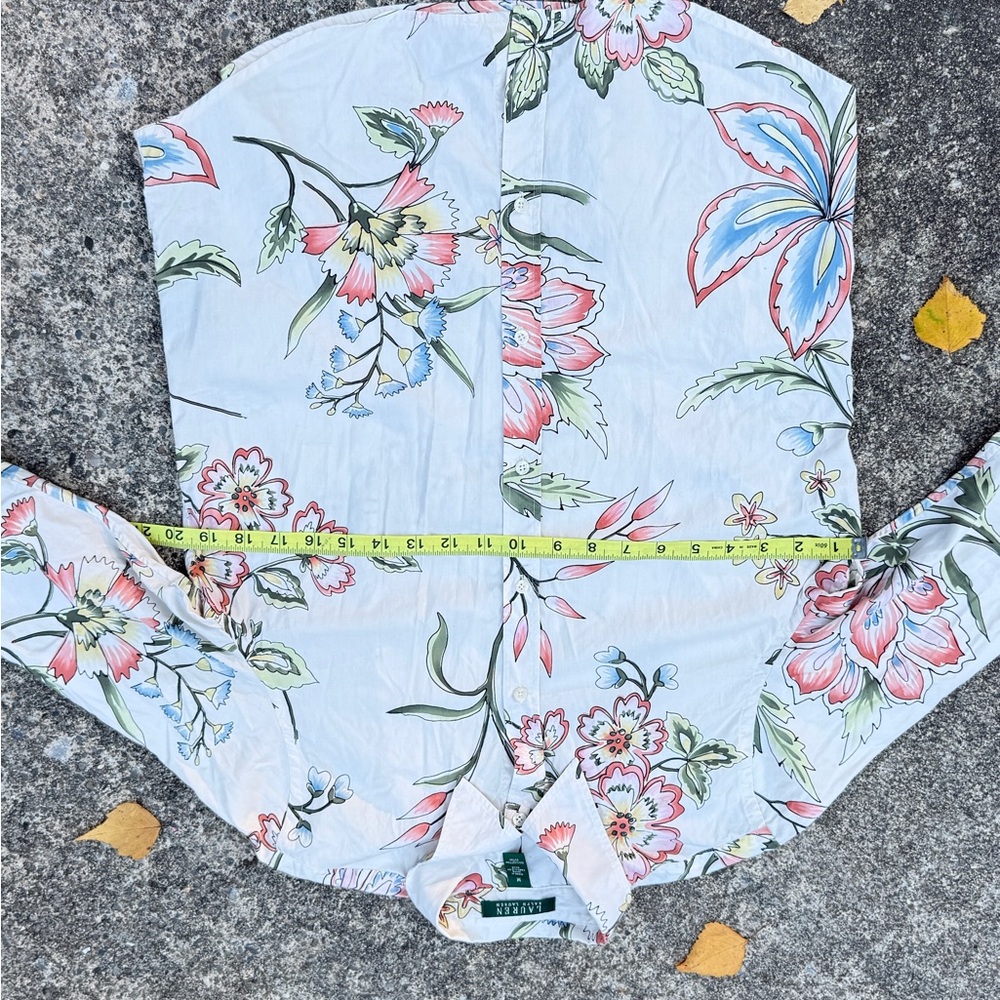 Gorgeous Ralph Lauren Floral cream Casual Shirt size M - Picture 6 of 12